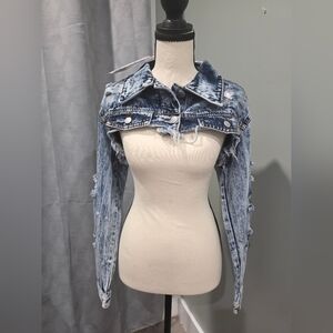 Distressed Blue Denim Jean Jacket